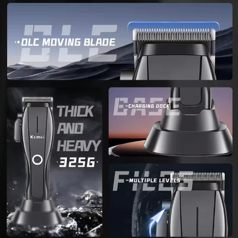 Kemei KM-2286 KM-2295 Manufacturer Electric Hair Clippers Professional Barber Hair Trimmer For Men Cordless Cutting Machine Kit