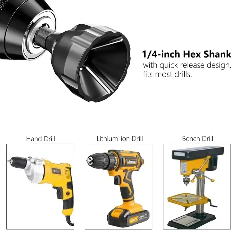 Black Tungsten Steel Three Blade Deburring Chamferer Thread Fillet Trimming Cutter Screw Bolt Deburring Drill Tool