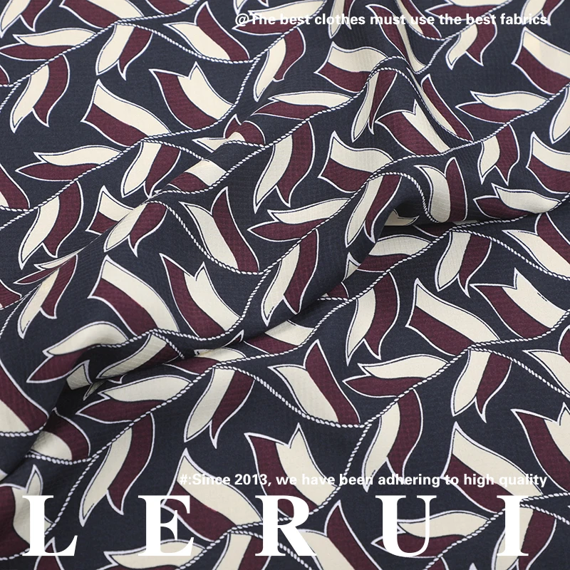 

140Cm Wide 14 Mm Summer Print Silk Mesh Double Crepe Fabric 100% Pure Mulberry Silk Shirt Clothing Fabric