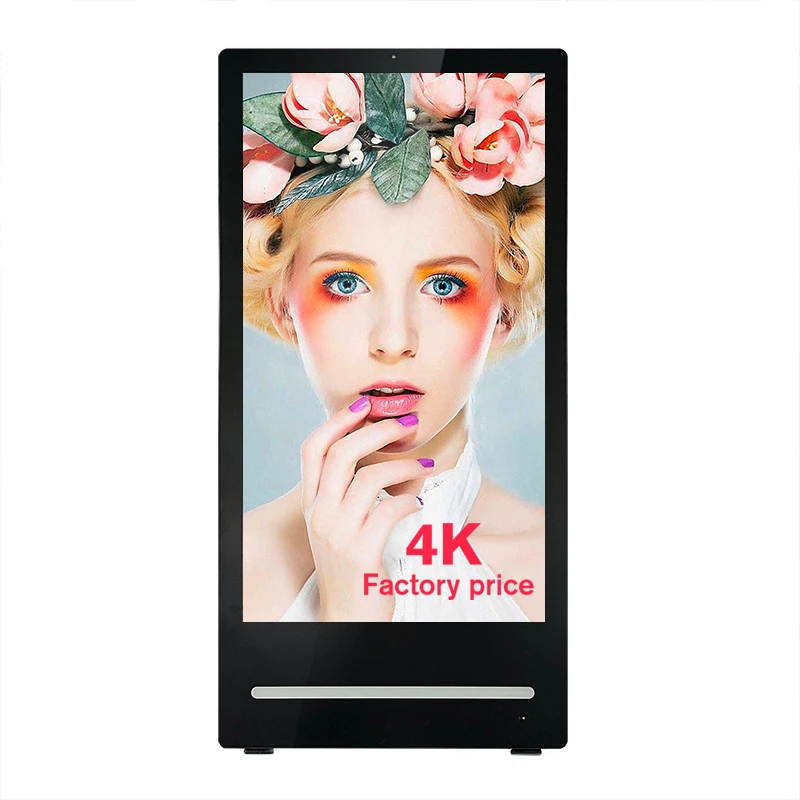 Outdoor Movable Poster Player  Lcd Advertising Charging Digital Signage Battery Powered Portable Wheels Display