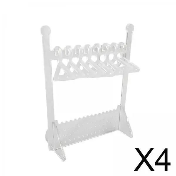 

Clear Acrylic Jewelry Display Stand Mini Organizer Rack for Earrings Necklaces Bracelets Counter Showcase