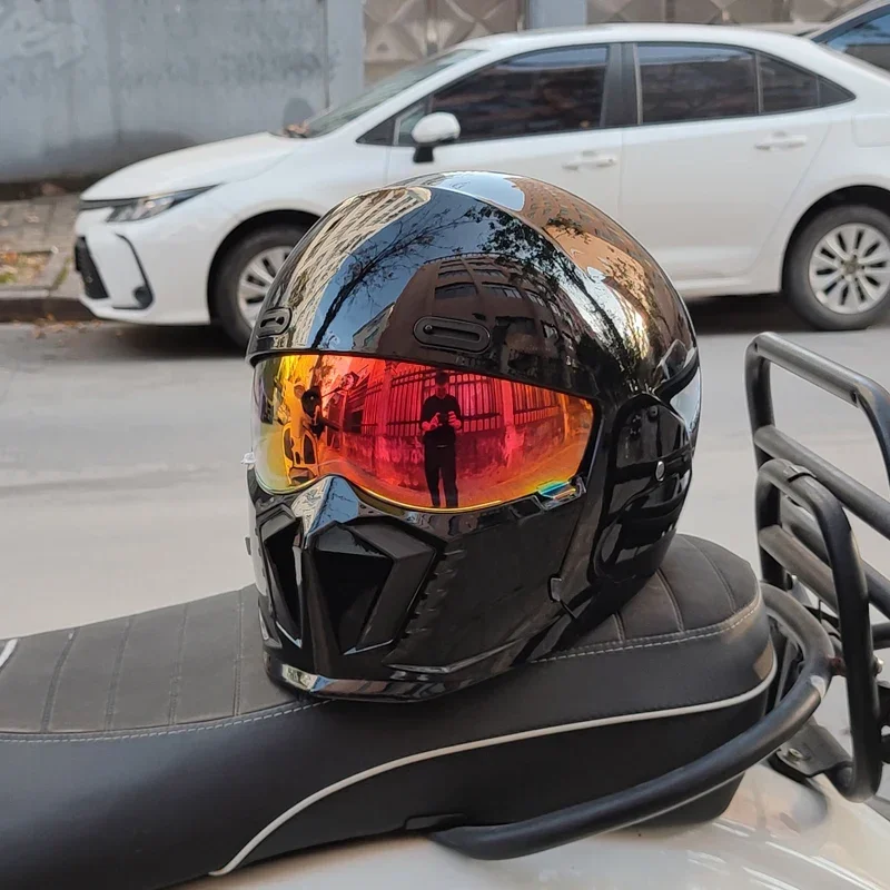 High Quality ORZ Motorcycle Retro Helmet Men's Women's Combination Full Helmet Scorpion Helmet Reserved Bluetooth Headphone Slot