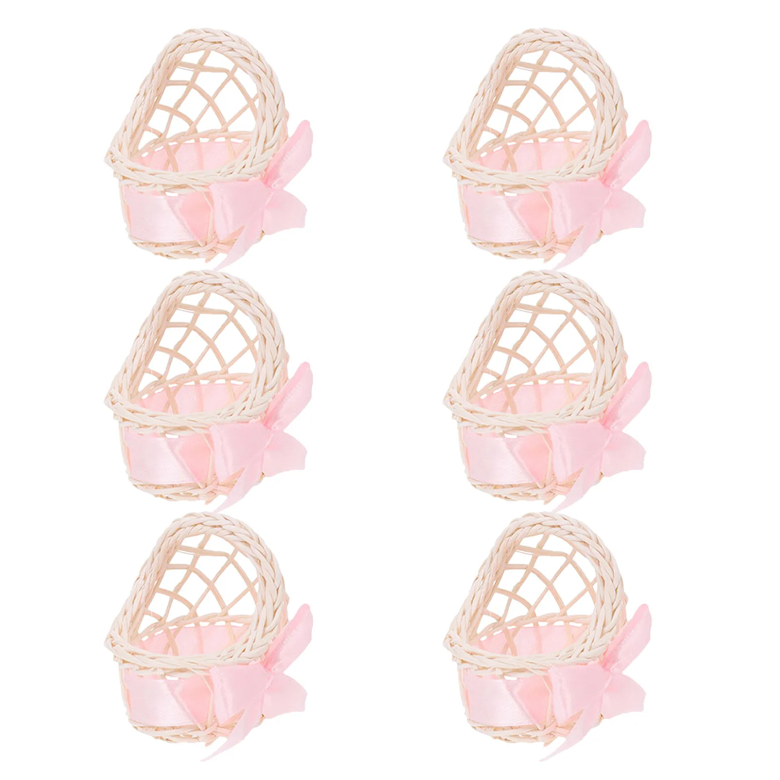 

Набор из 6 миниатюрных плетеных корзинок для цветов, декоративные изделия из смолы для кукольного домика, украшения для мини-дома, декор для дома и офиса, настольное украшение