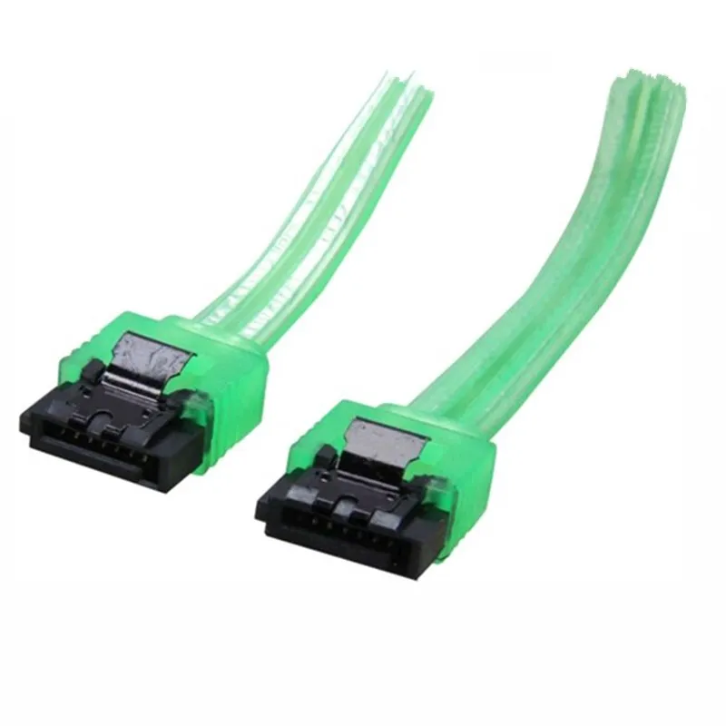 Efeito uv do fulgor do cabo de sata 6 gb/s, 90 graus a 180 graus sata iii 6 gb/s cabo de dados com trava, vermelho uv, azul uv, verde uv