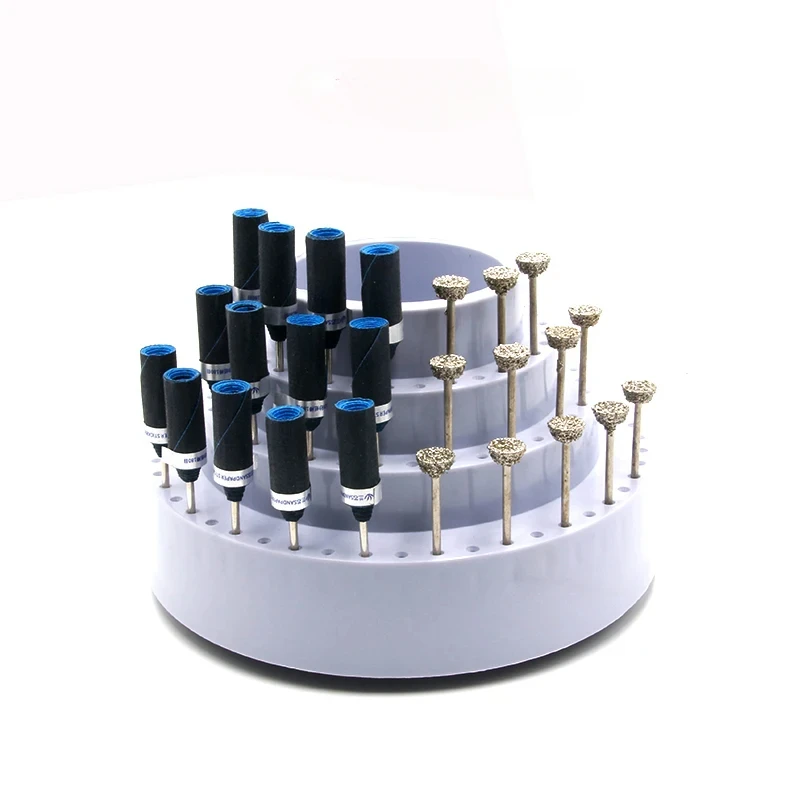 Rotating Round Shape Drill Bit Storage Case Grinding Tool Tip Stand Organizer Jewelry Making Tool Accessories Displayer