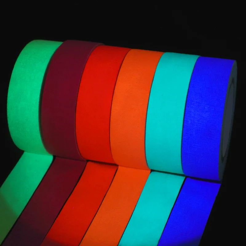 6/1Rolls UV Reactive Tape Blacklight Fluorescent Tape Self-Adhesive Glow in The Dark Neon Gaffer Home Decoration Accessories