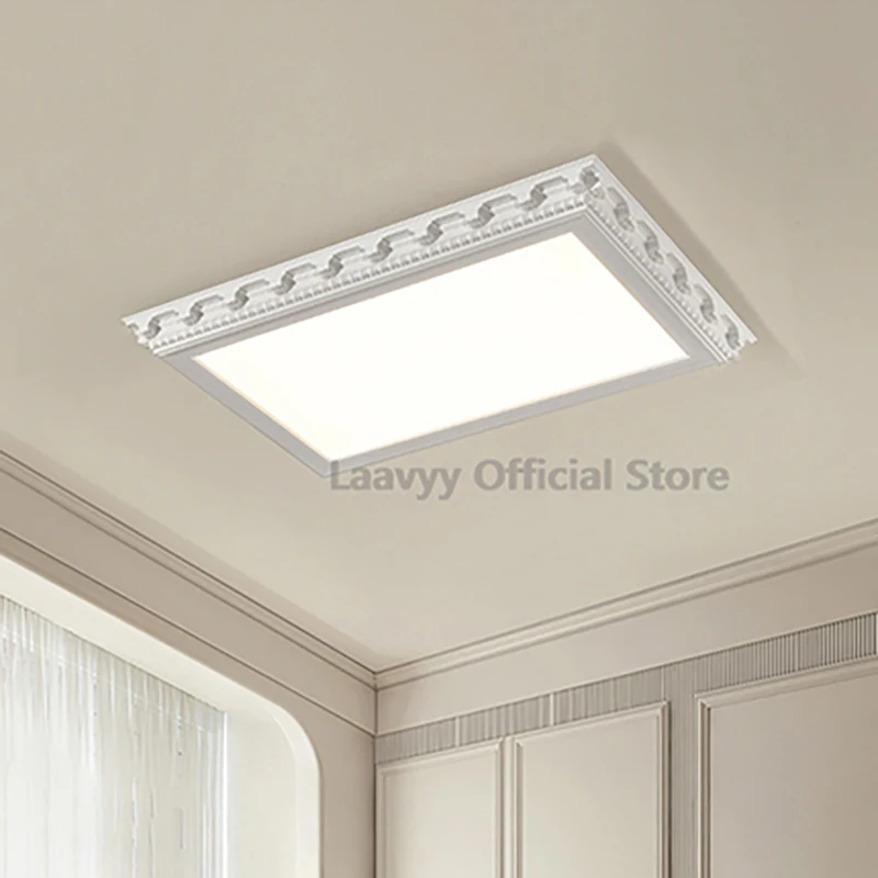 French Style Rectangular Livingroom Bedroom Ceiling Lamp Led Simple Modern Restaurant Conference Room Interior Decoration Lights