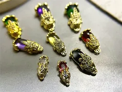5pcs/lot Brave troops 3D Red metal Zircon Nail art Decoration luxury crystal New Year series nail Accessories Manicure Charms