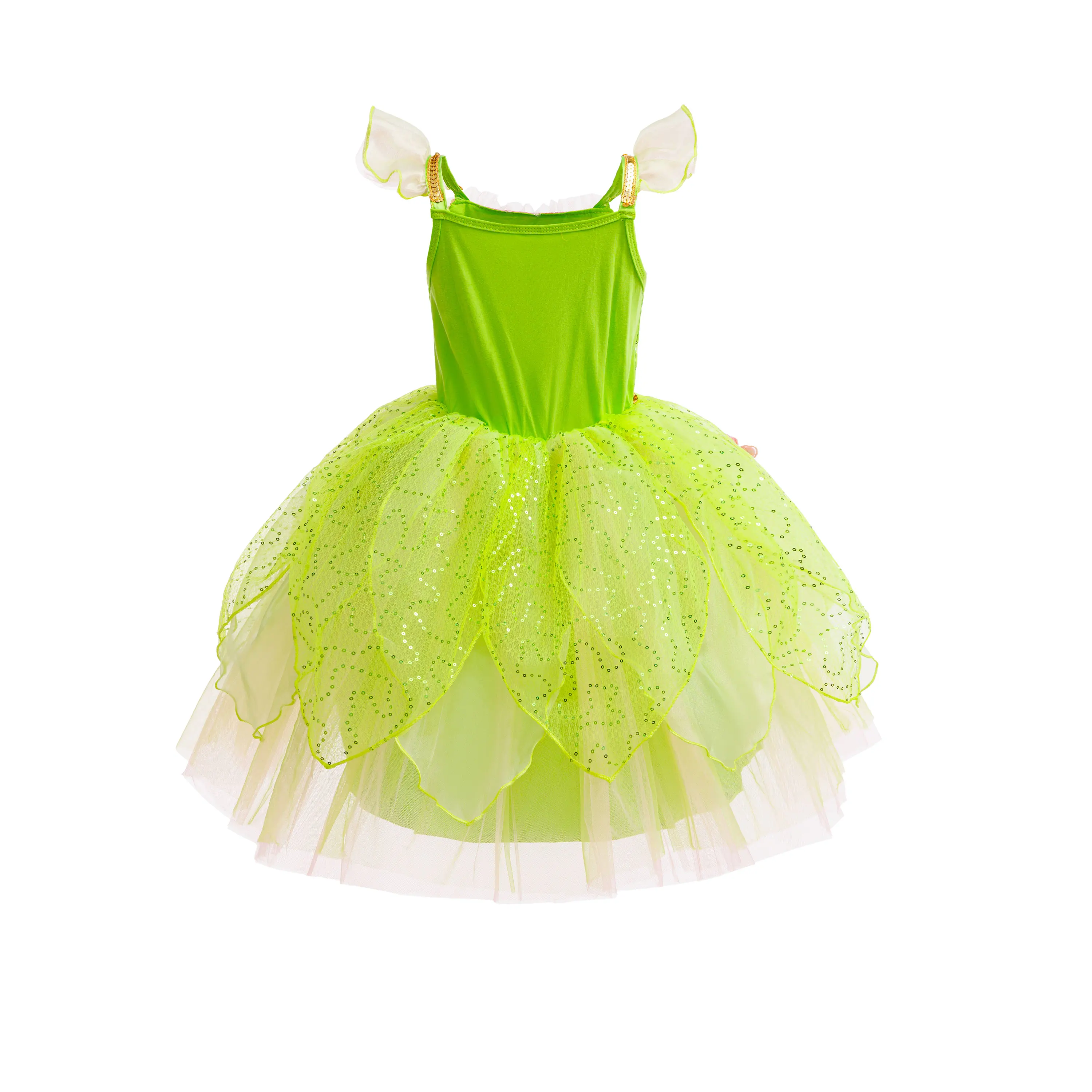 Kids Green Fairy Tulle Tutu Princess Dress With Accessories Set Elf Ears Crown Handbag Halloween Birthday Party Cosplay Outfit