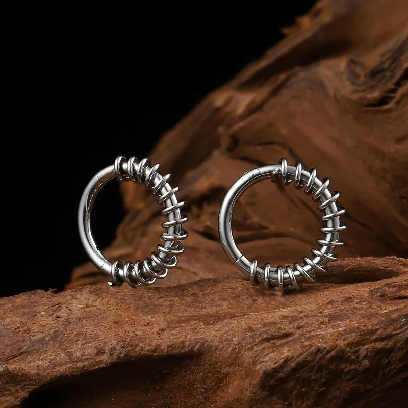 1Piece Titanium Steel Charming Nose Ring Nase Studs Septum Piercing Ring for Women Men Cartilage Body Pierc Gothic Jewelry