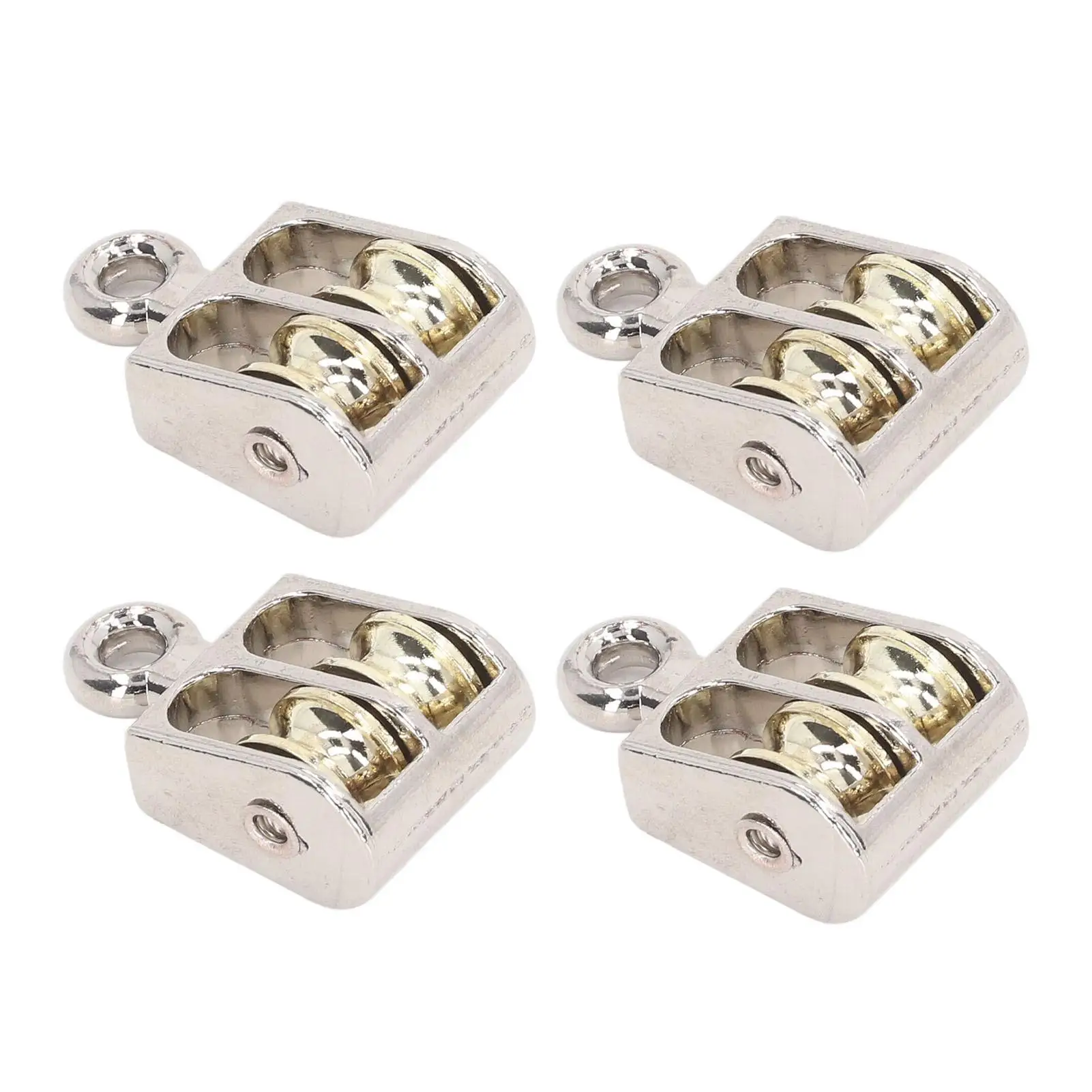 Double Pulley Block Roller 100KG 220LBS Heavy Duty Rustproof for lifting Equipment Double Wheel Pulley for Rigging and