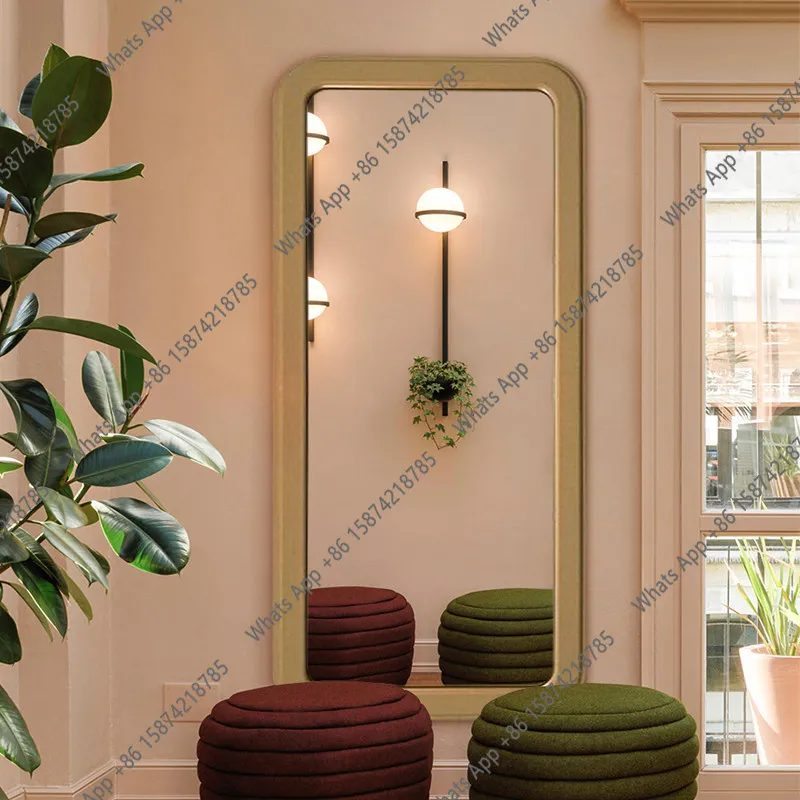 

French full-body mirror European simple modern full-length mirror American entrance floor-to-ceiling mirror bedroom home wall-mo
