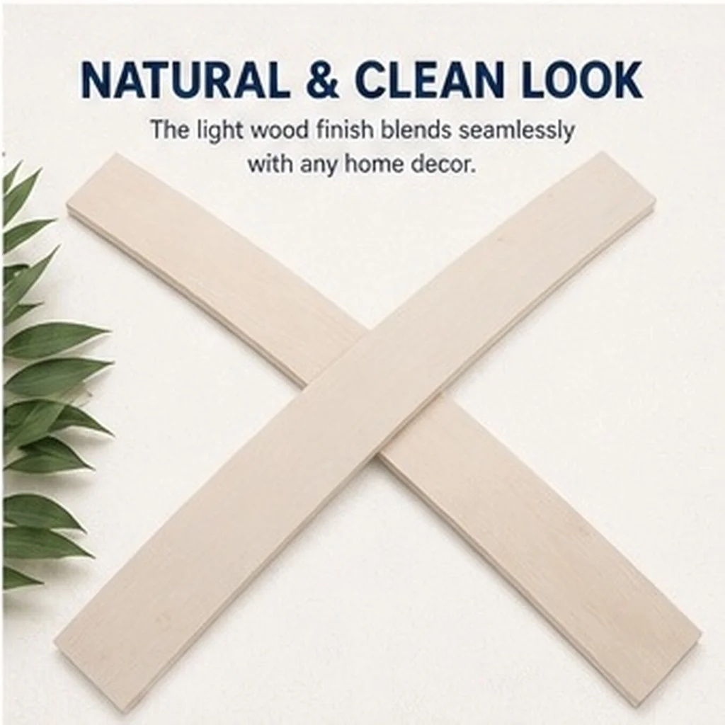 2Pcs Replacement Bed Slats Pine Wood Slight Arc Design Mattress Support Boards Heavy Duty for Bed Frame Wood