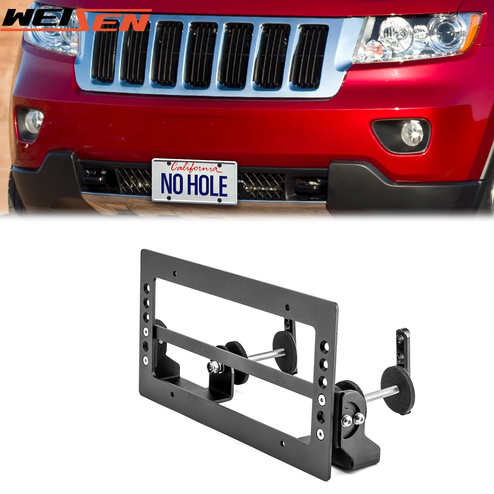 For JEEP Grand Cherokee Altitude Overland Latitude Limited Renegade Trackhawk Grille License Plate Holder/Mount/Bracket Kit