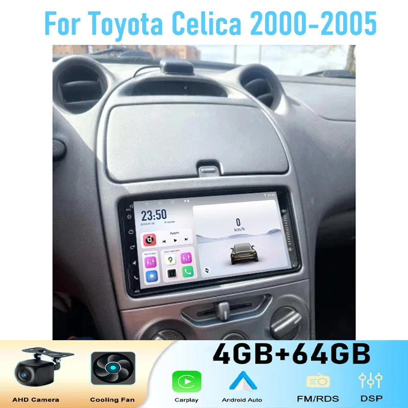 7'' For Toyota Celica 2000-2005  2DIN Car Radio DSP Android Multimedia Player Carplay GPS BT WiFi Navigation Head Unit