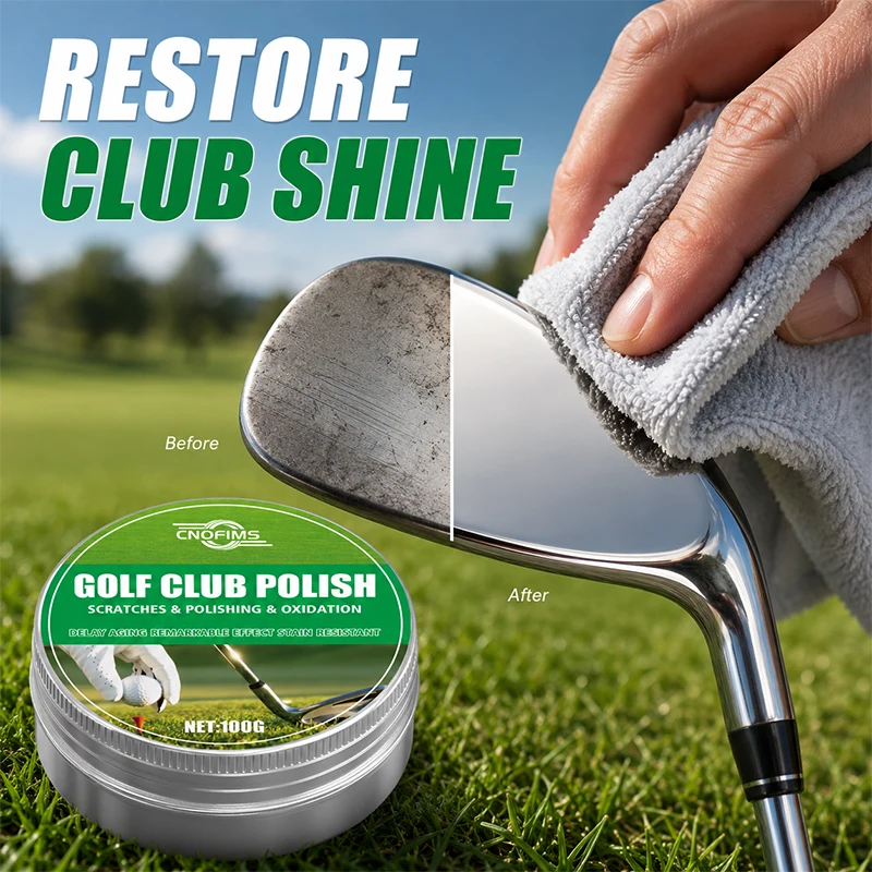 Golf Club Polishing Wax, Club Head Metal Cleaner and Shine Restorer for Oxidation, Scratches and Golf Accessories Care