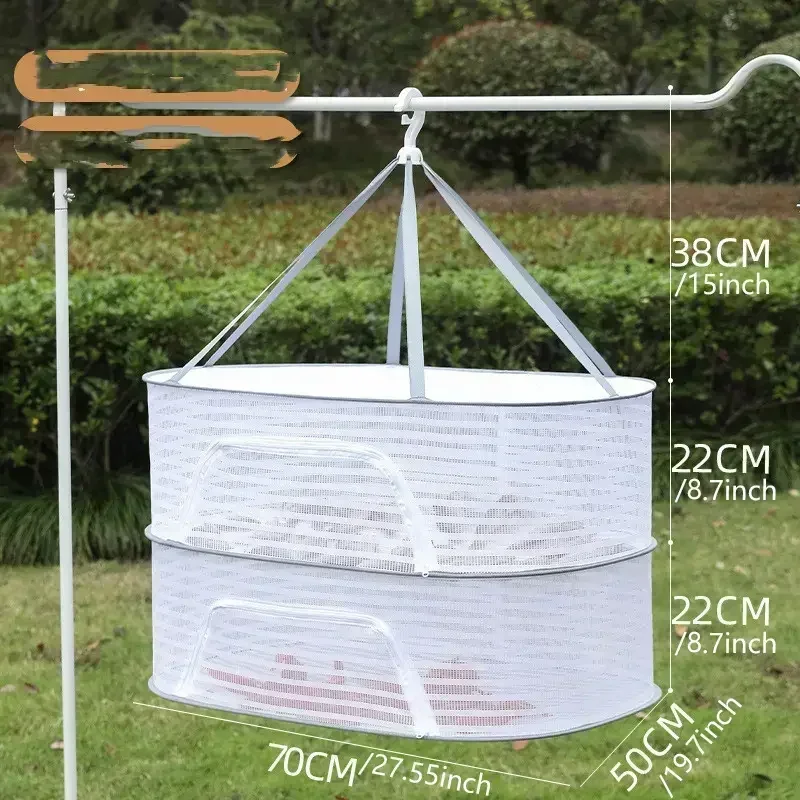 1pc Drying Rack 1-3 Layers Folding Fish Mesh, Non-Toxic Polyester Fiber Netting, Hanging Drying Fish Net, for Shrimp Fish Fruit