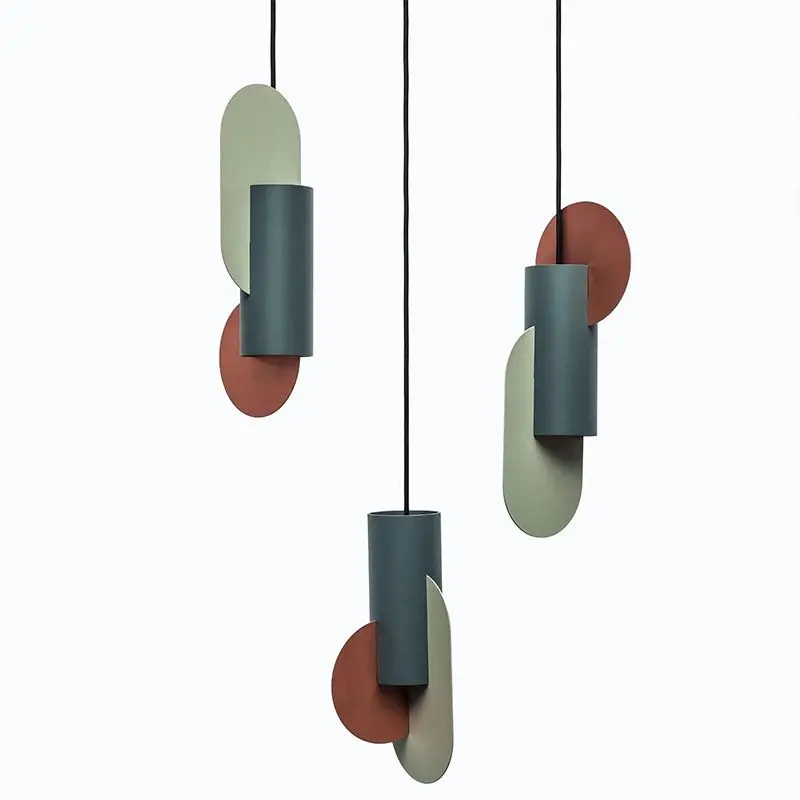 

Nordic Macaron Chandelier Restaurant Room Bedside Chandelier Study Decoration Danish Designer Art Geometric Chandelier