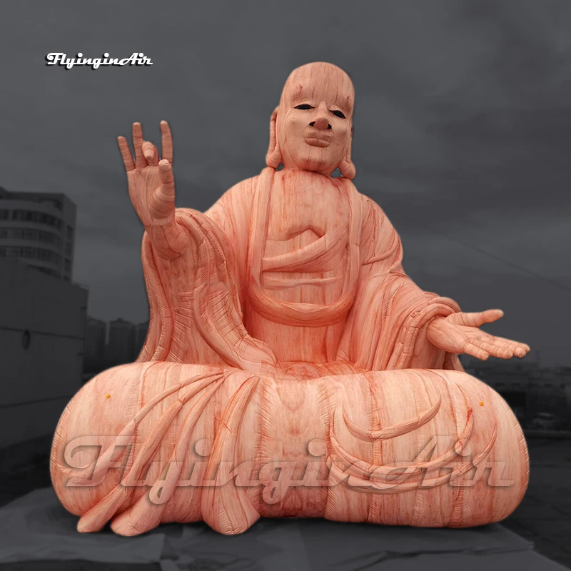 

Outdoor Large Inflatable Buddha 5m Air Blow Up Buddhist Stone Statue Replica For Carnival Stage Decoration