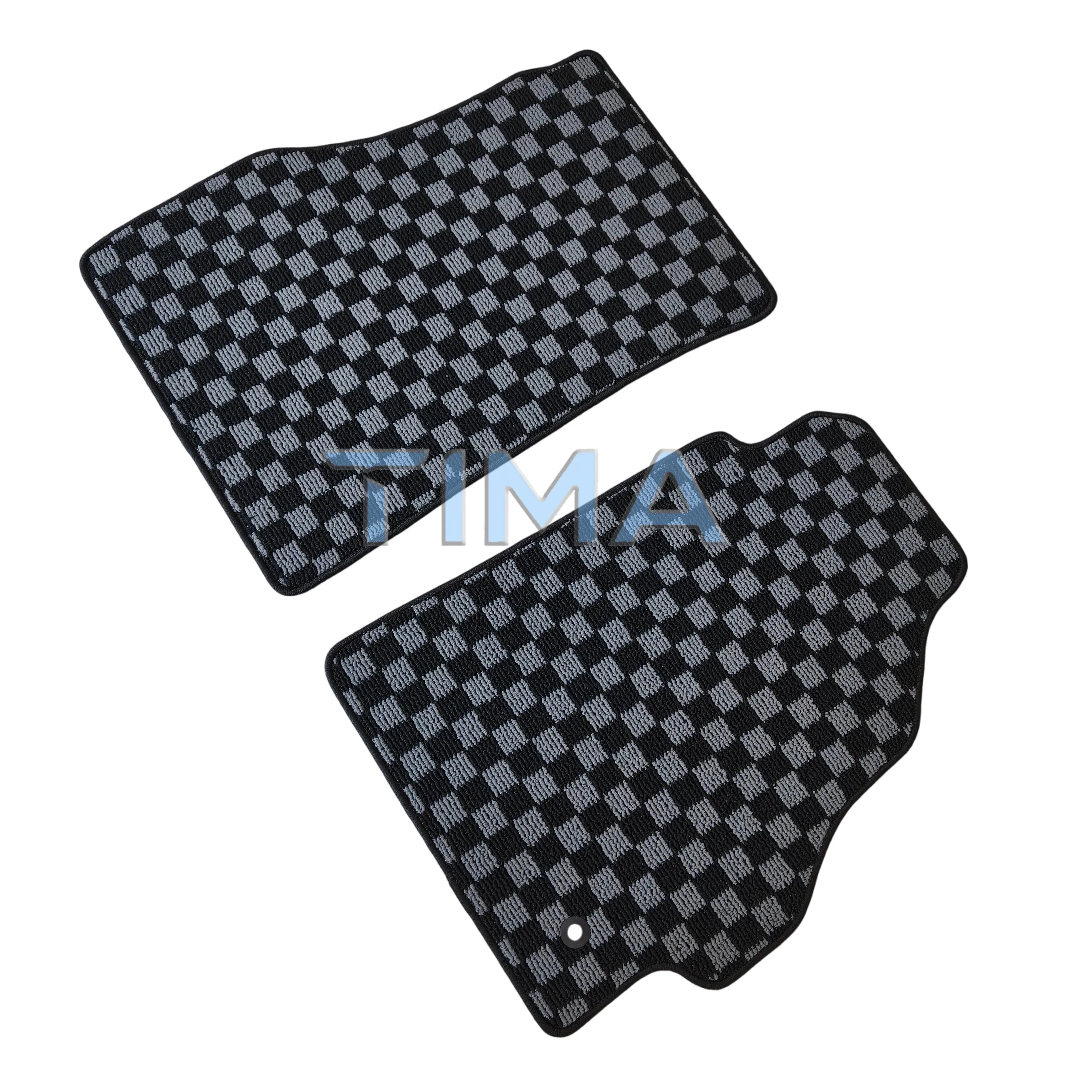 Waterproof and Wear-Resistant 2PCS Checkered Car Mats Set Car Carpet Sets For Toyota MRS MR2 Spyder SW30 00-06 Right-Hand Drive