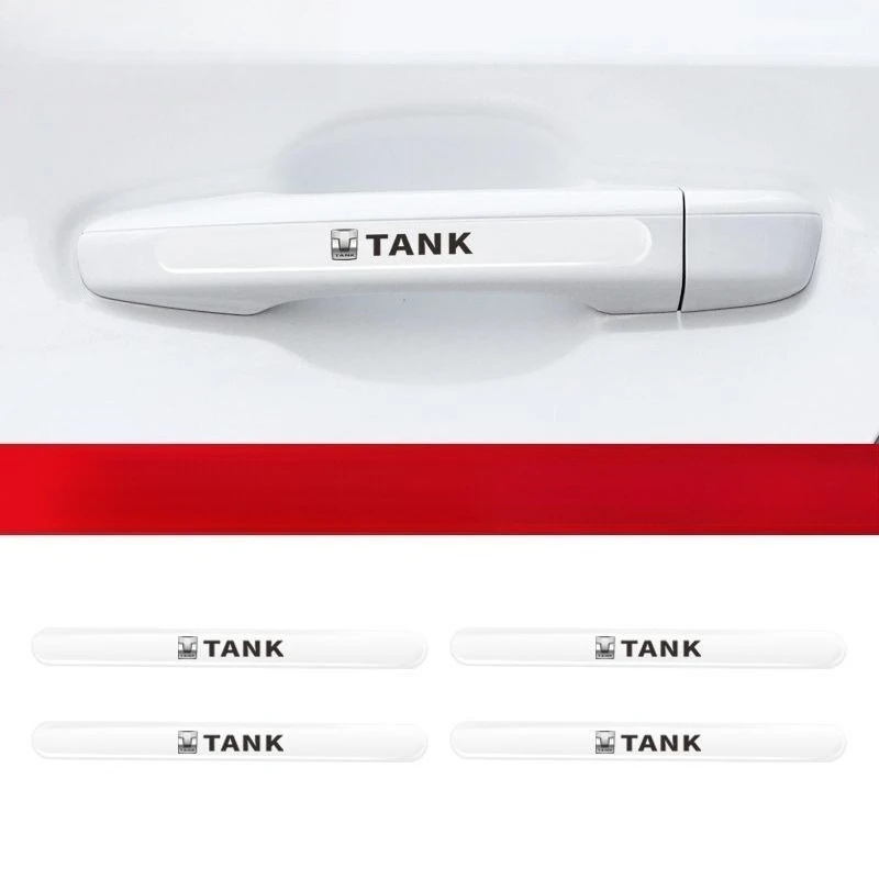 

4pcs Tank 300 400 500 Car Wrist of Door Protection Film Door Handle Emblem Exterior Door Bowl Sticker for GWM WEY TANK 300 500
