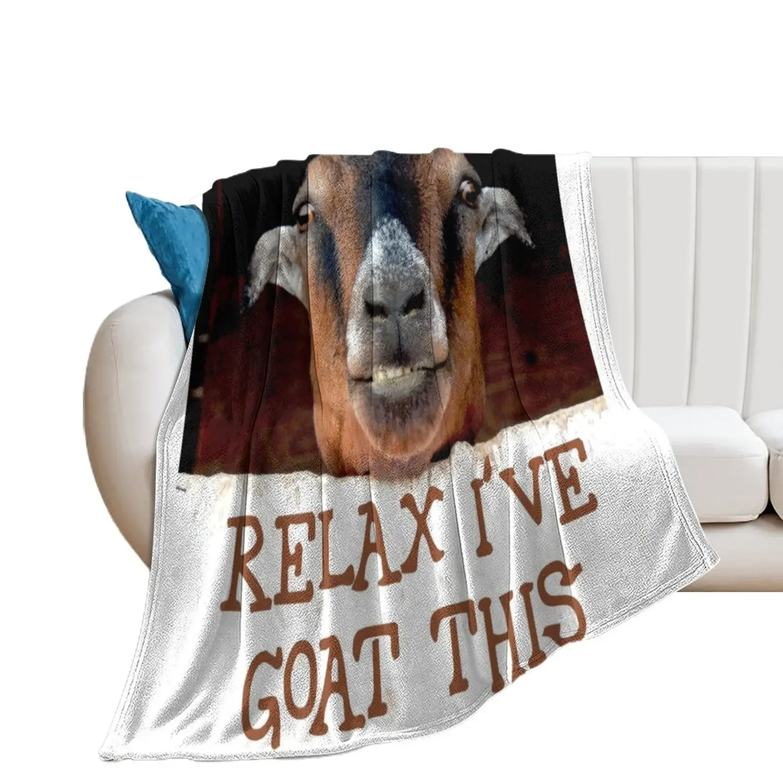 

relax I goat this, fun goat, smiling goat, Throw Blanket Kid'S Winter beds Blankets