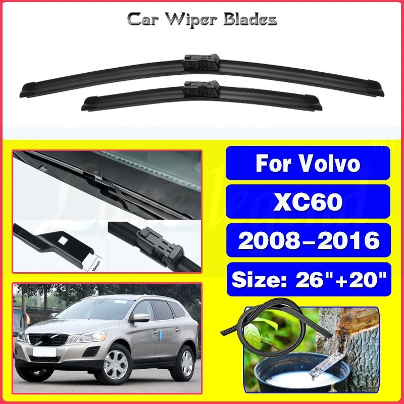 

Wiper LHD Front Wiper Blades For Volvo XC60 2008 - 2016 Windshield Windscreen Clean Window Car Rain Brushes 2014 2015 26''+20''