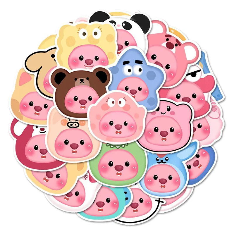 100Pcs Kawaii Zanmang Loopy Anime Beaver Sticker Cute Tablet Phone Mug Car Catoon Waterproof Toys Stickers Kids Birthday Gift