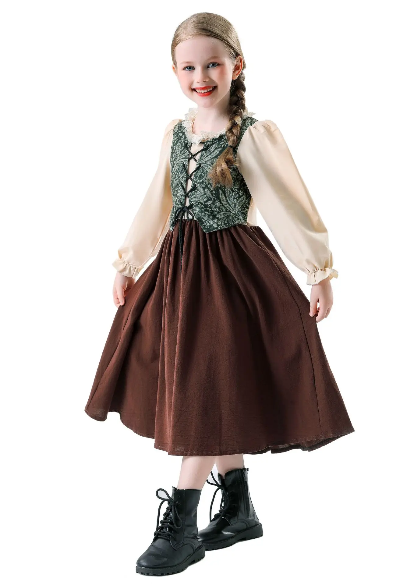 Girls Halloween Dress German Bavarian Traditional Wear Vintage Retro Outfit Stage Performance Party Trendy Fashion Festival Gown