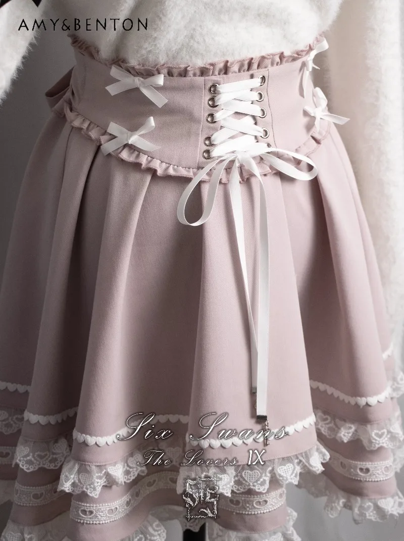 Japanese Subculture-inspired Mass-produced Lolita Skirt Sweet Cute High-waisted Straps Slim Mini Skirt Elegant Princess Skirts