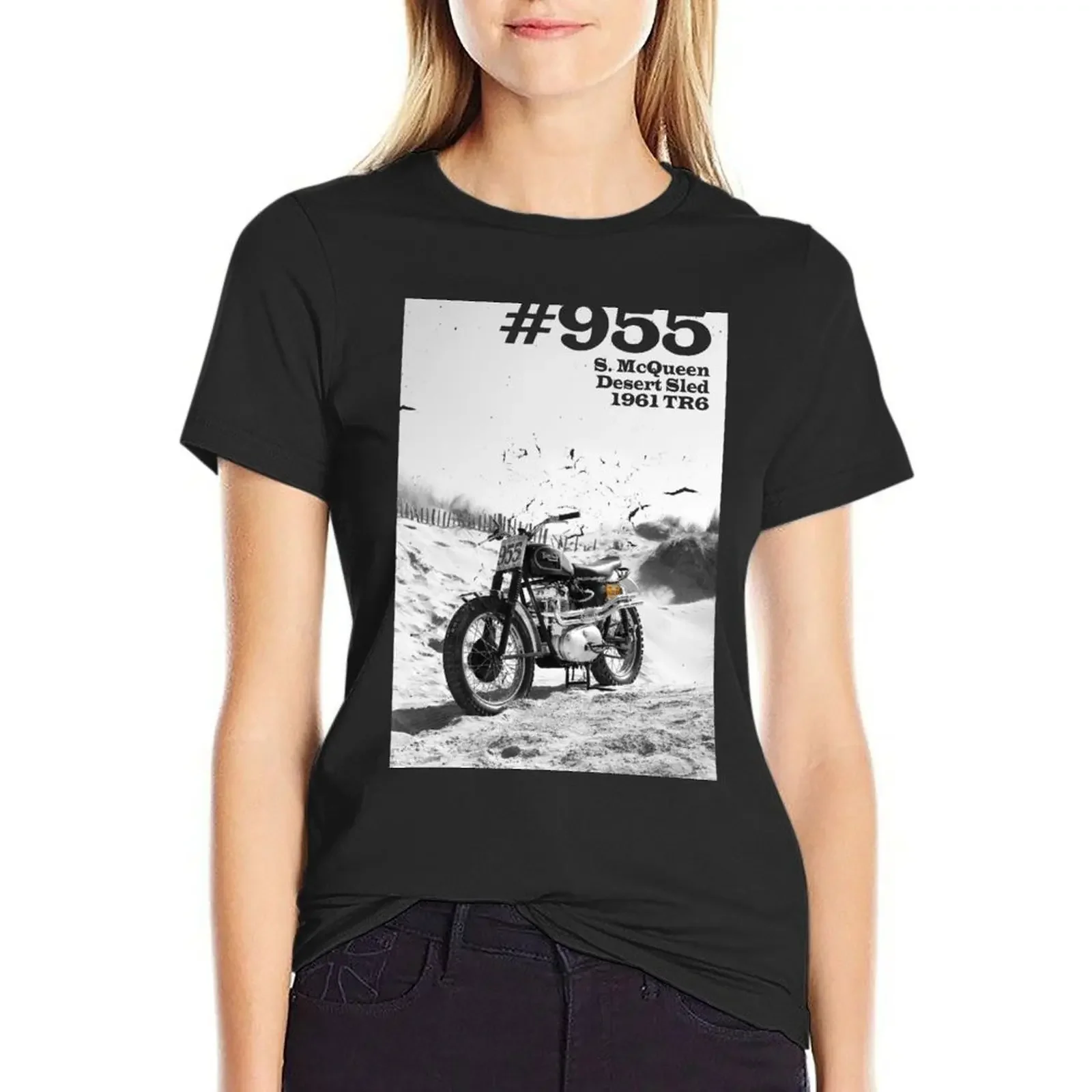 

No 955 Steves Desert Sled T-Shirt blacks lady clothes plus sizes quick-drying spring clothes Women 2025