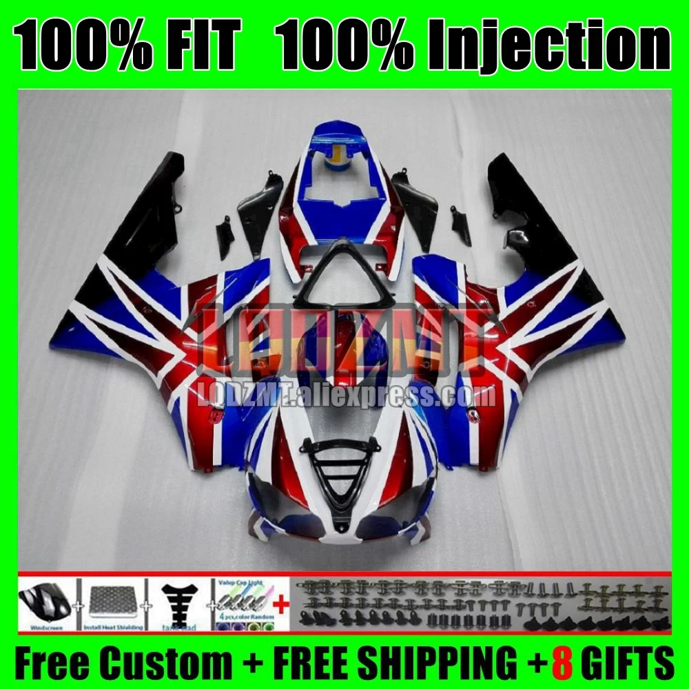 Body For Triumph Daytona 675 CC 02 03 04 2005 2006 2007 Blue red 2008 118No.5 Daytona675 2002 2003 2004 05 06 07 08 Fairing