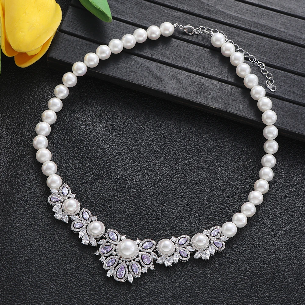 الفاخرة الكلاسيكية دائرة تشيكوسلوفاكيا قلادة قرط الاذن المرصع للنساء الزفاف مساء حفلة عشاء دبي طقم مجوهرات هدايا S663