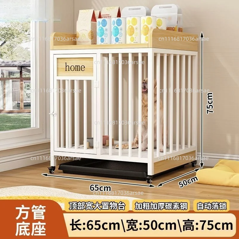 Heavy-Duty Dog Cage With Toilet,Indoor Pet Kennel For Large Breeds Like Golden Retrievers,Thickened Metal Cage Safety Comfort