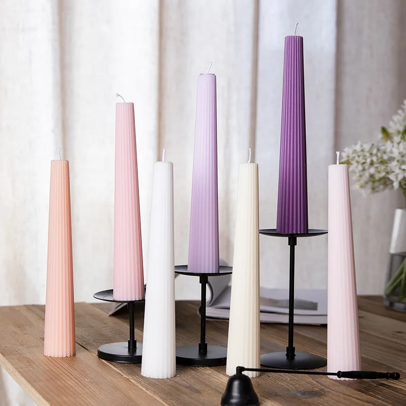 2pc 23cm Nordic Morandi Long Stick Scented Candle, Wedding Banquet Decoration Candle, Smokeless Handcrafted Shaped Wax