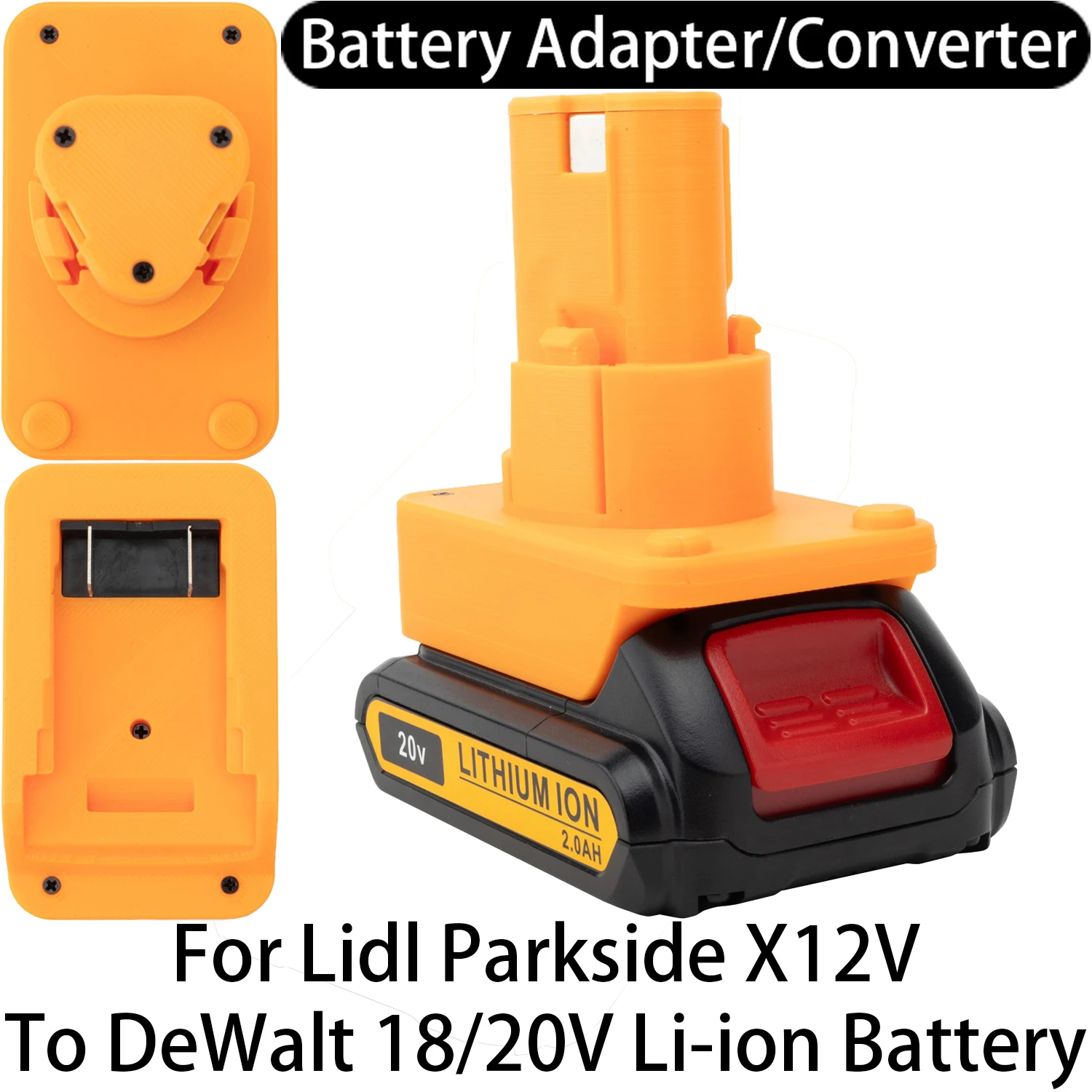 

Adapter Converter For Lidl Parkside X12V Li-ion Tools To DeWalt 18/20V Li-ion Battery Adapter Converter Accessory