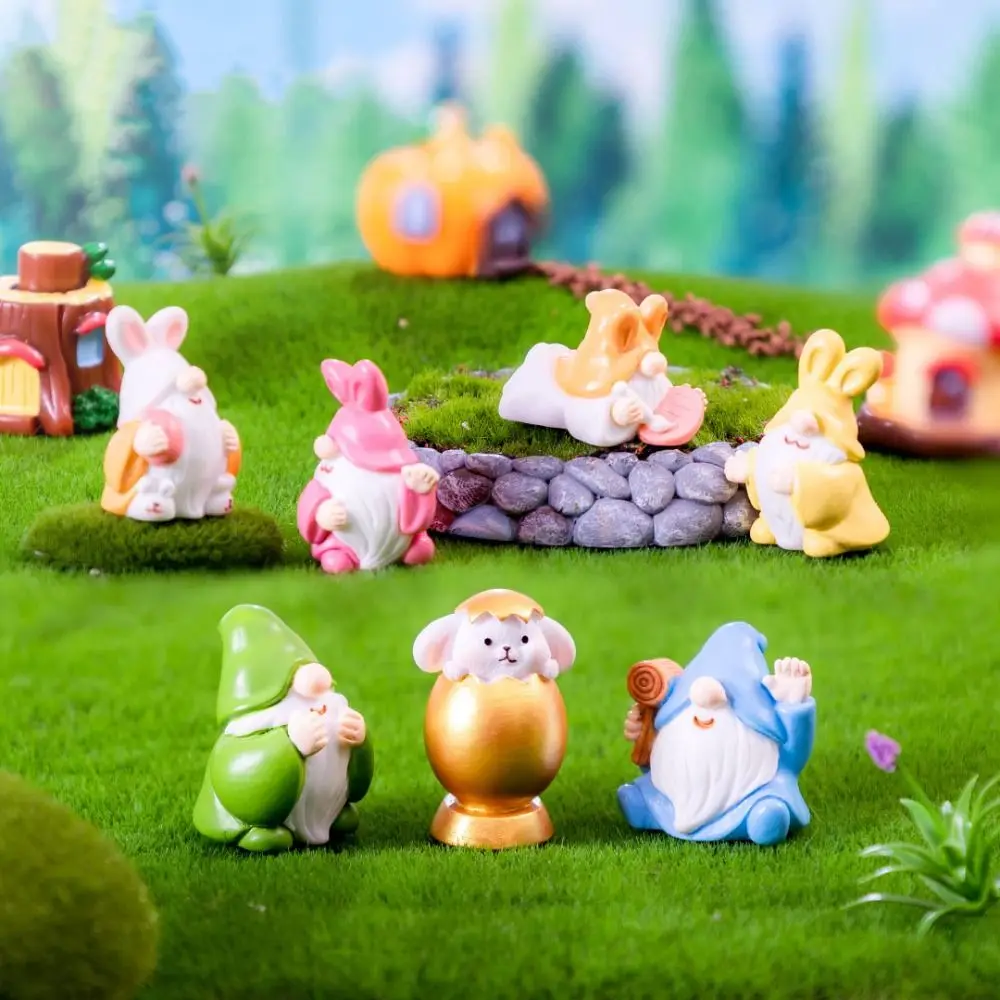 Mini avisos de Pascua de resina, figurita de Pascua Multicolor, chucherías en miniatura, decoración para casa de muñecas, micropaisaje