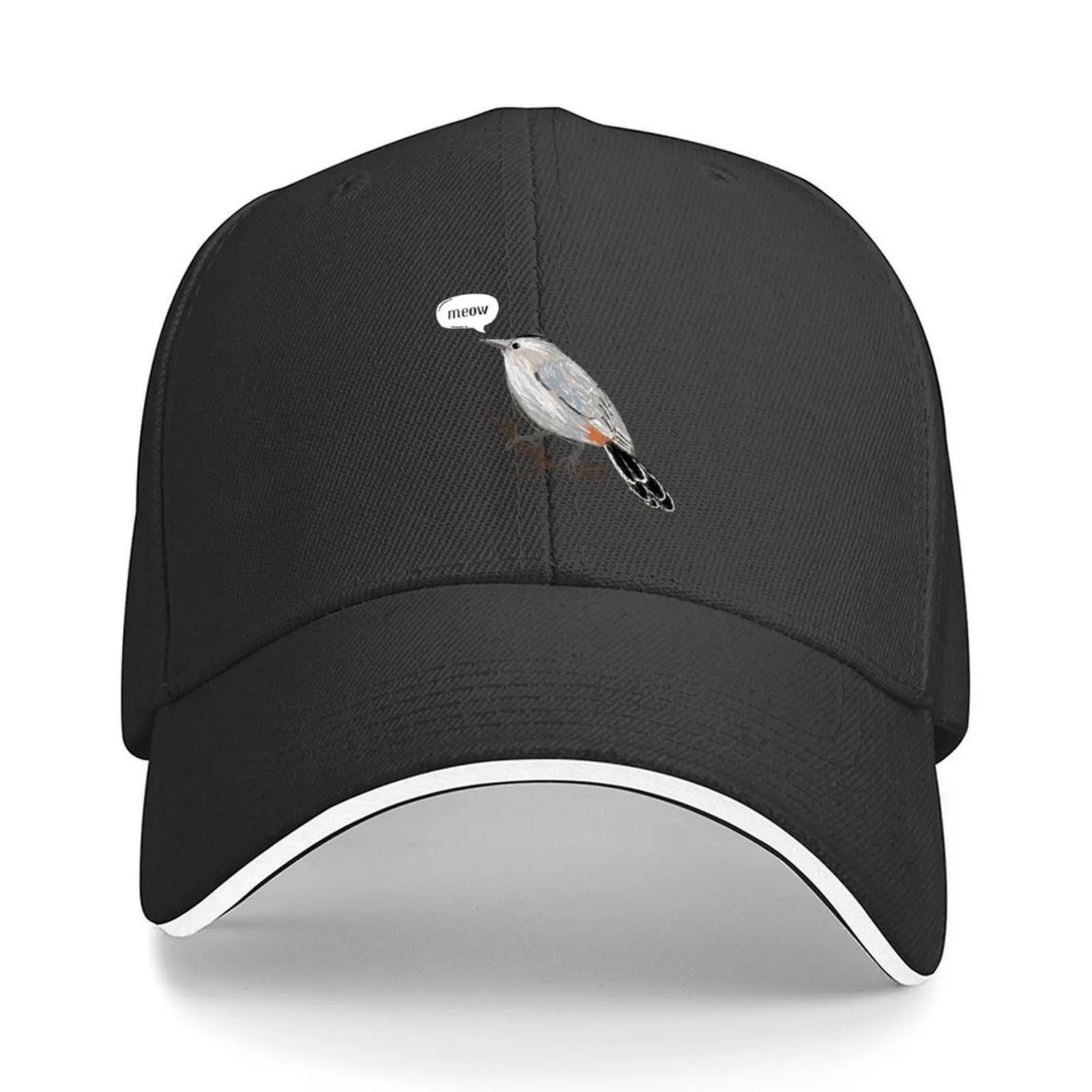 

Bird Lover Shirt Catbird Saying Meow Funny Bird Watching Shirt Baseball Cap Streetwear Hat men Golf Hat Man Men's Women's