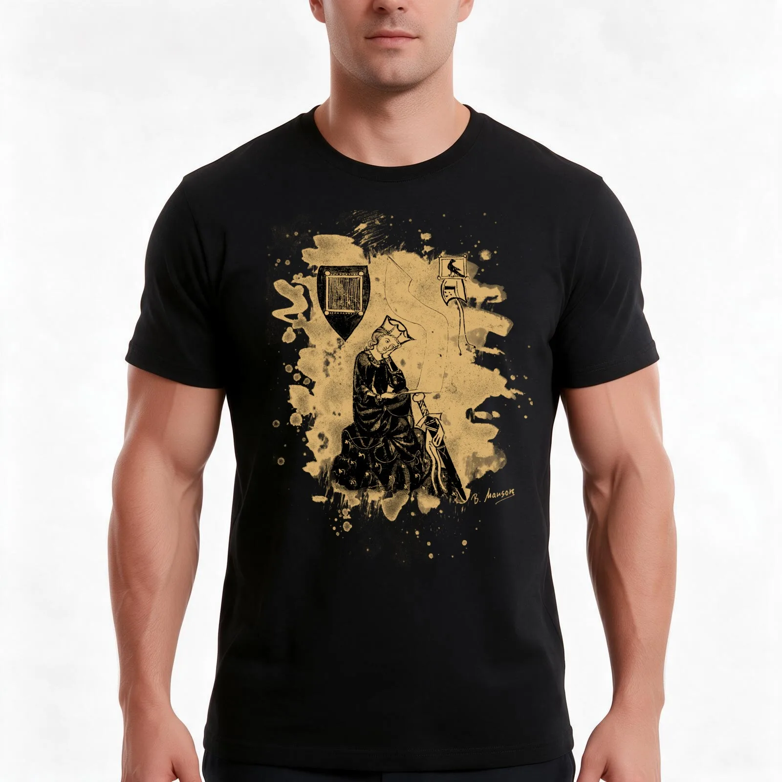 Walther von der Vogelweide - natural bleached T-Shirt Summer Casual Cotton Tee Oversized Streetwear Tops Unisex Men Women