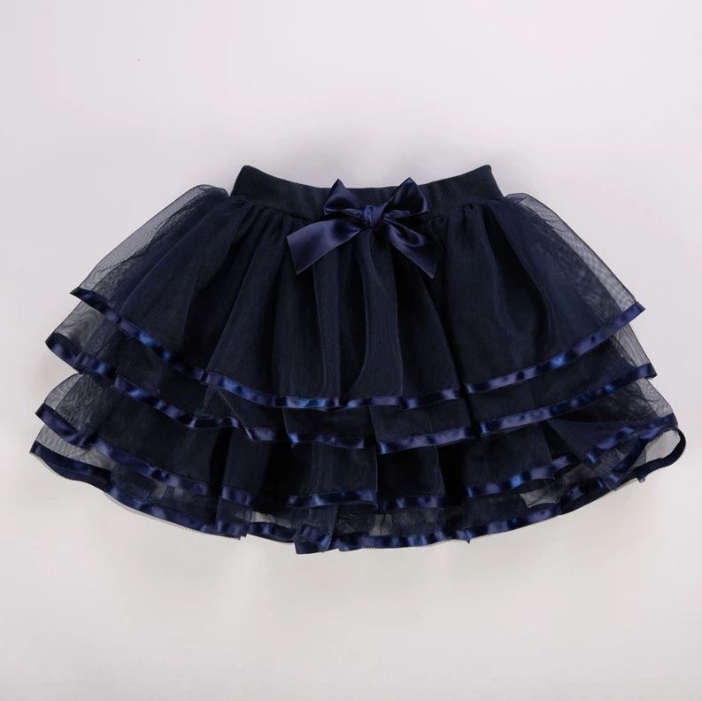 3-12Y สาว Tutu กระโปรงฉัตร Ruffled ตาข่าย Puffy Drape Hem Bow เอวยางยืดเต้นรํากระโปรงสั้นเครื่องแต่งกาย