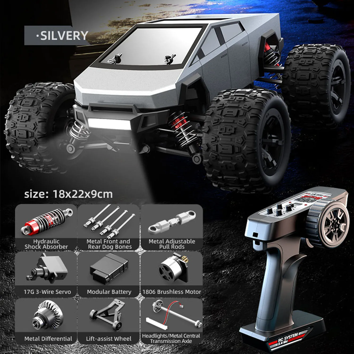 RC High Speed Pickup Truck 1/20 40 km/h 4*4 2,4G Fernbedienung Off Road Auto C8811 Bürstenlosen Motor ESC Hebe Rad RTR Fahrzeug