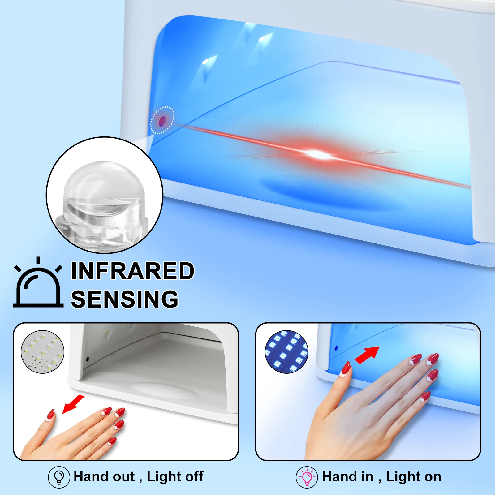 Oplaadbare nagellamp 30 LED UV-droger Professionele gelnagellamp met 4 timer en automatische sensor Snelle uithardende nagellamp