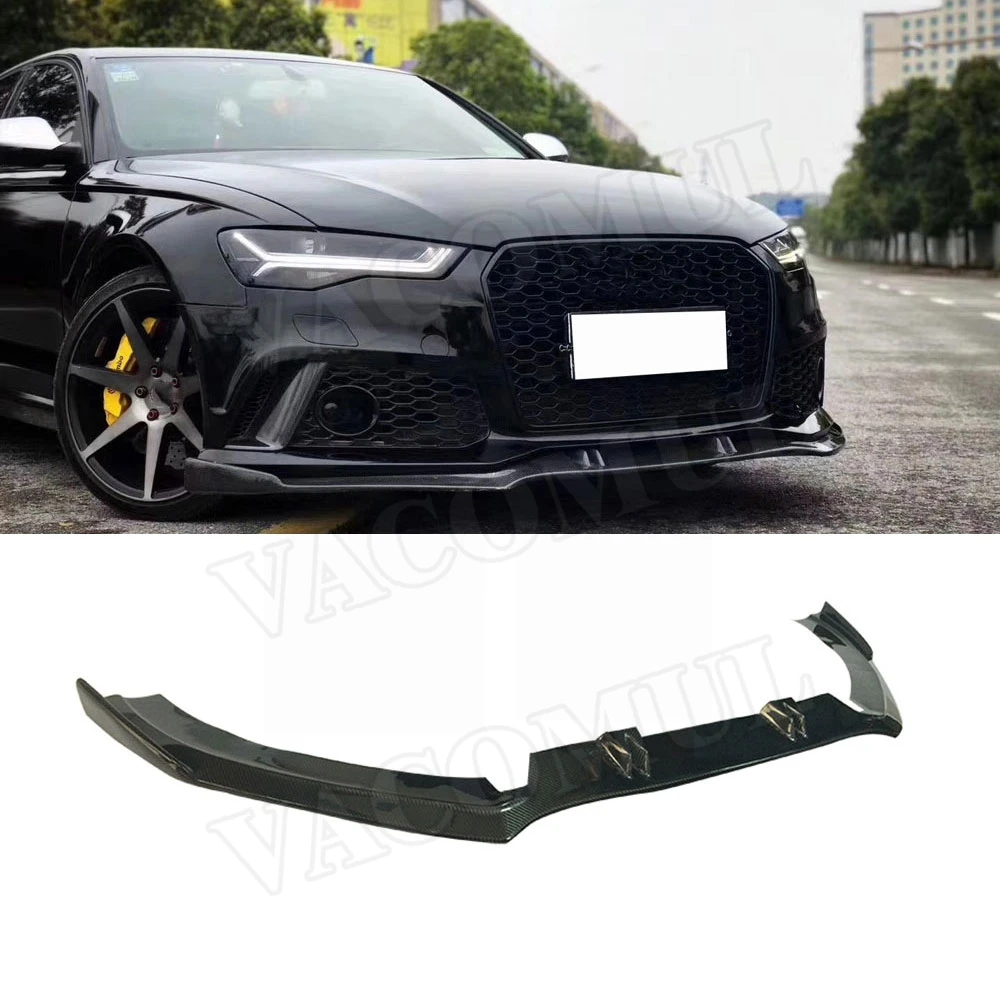 

VACOMUL Carbon Fiber Front Lip Spoiler Apron For Audi A6 RS6 2012-2016 Sedan 4door FRP Car Bumper Chin Guard Car Styling