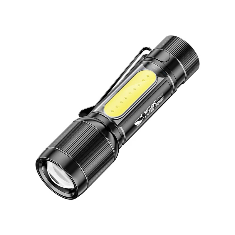 Multifunctional Protective Flashlight Mini Portable High Brightness Rechargeable for Outdoor Student Dorm Home Lighting