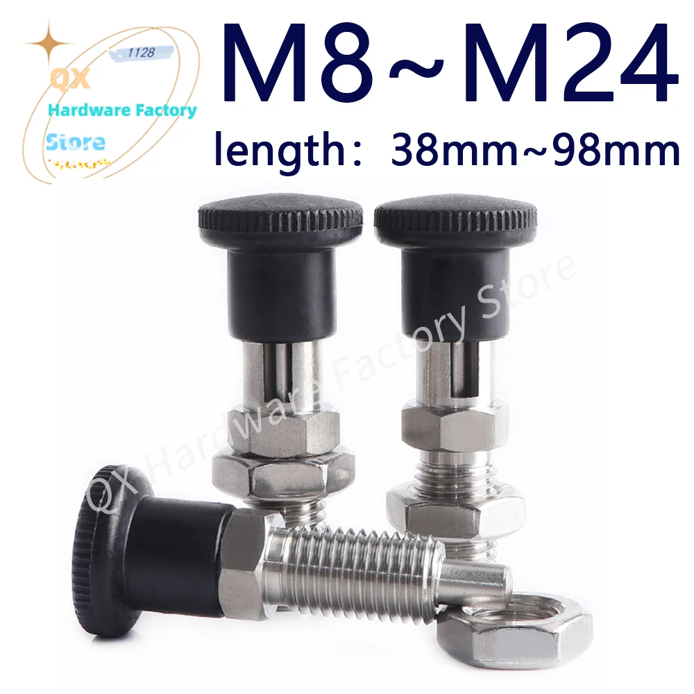 Factory Direct Sales QX221 M8~M24 Carbon Steel Stainless Steel Drawing Dividing Pin Knob Plunger Spring Positioning Pin With Nut