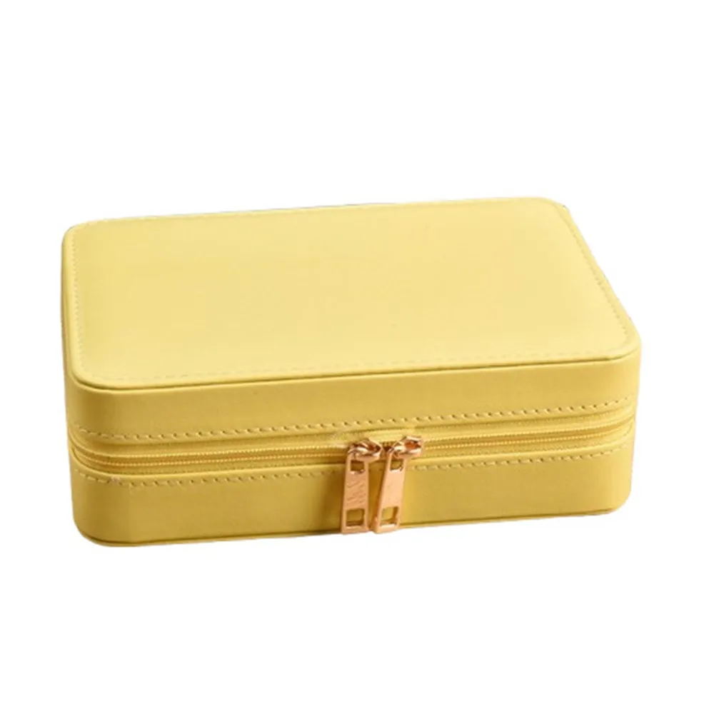 

PU Leather Trinkets Storage Organizer Dustproof Solid Color Jewelry Storage Case Large Capacity Simple Jewelry Display Box Watch