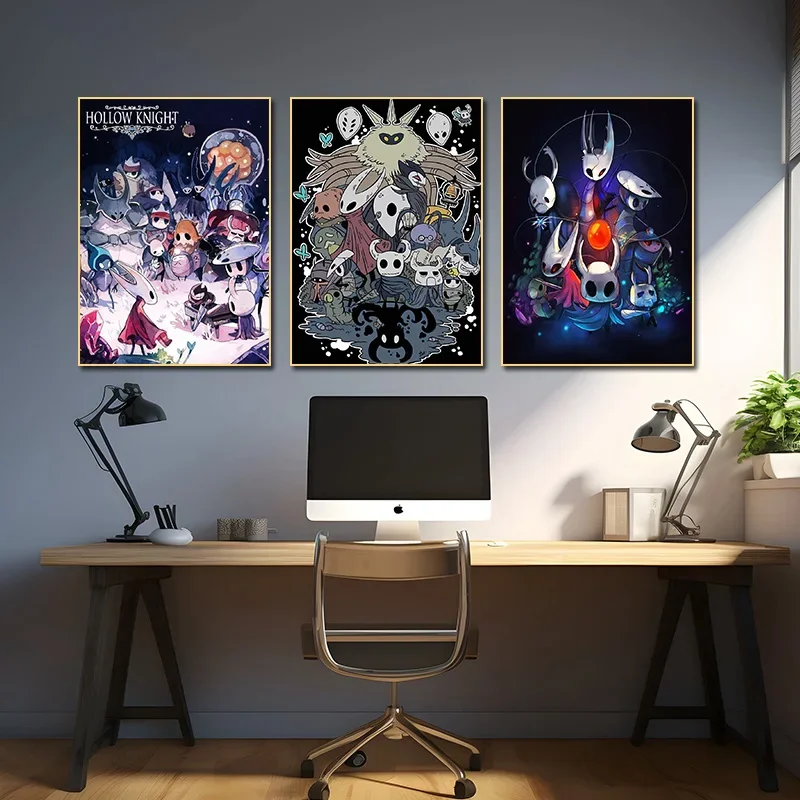 Hot Video Game Anime Hollow Knight Cartoon Characters Poster and Prints Canvas Painting Wall Art Pictures Home Gamer Room Decor