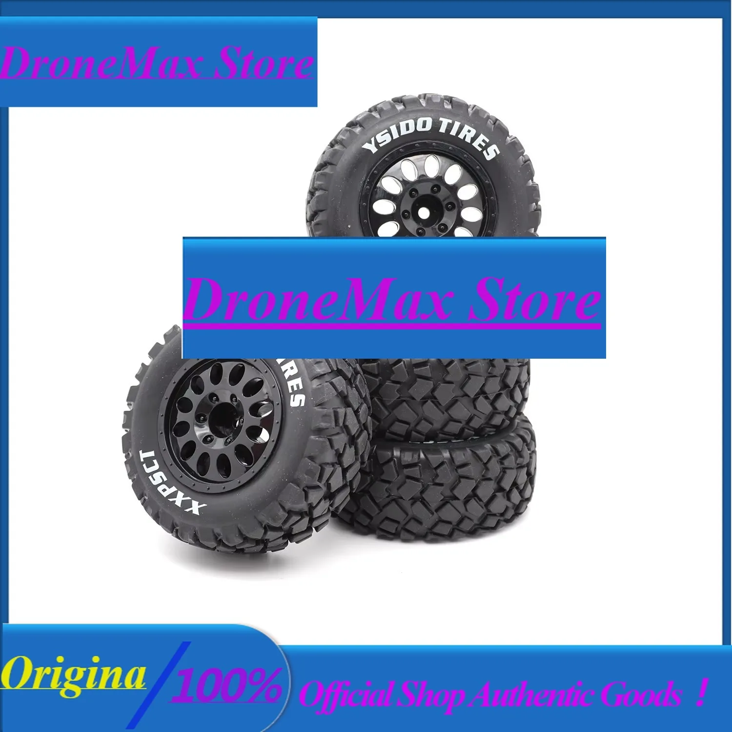 DroMa4Pcs 110mm Front Rear Wheels Tire 1/10 Short Course Truck Tyre For TRAXXAS Slash ARRMA Senton HuanQi 727 Vkar 10sc SCTX10 H