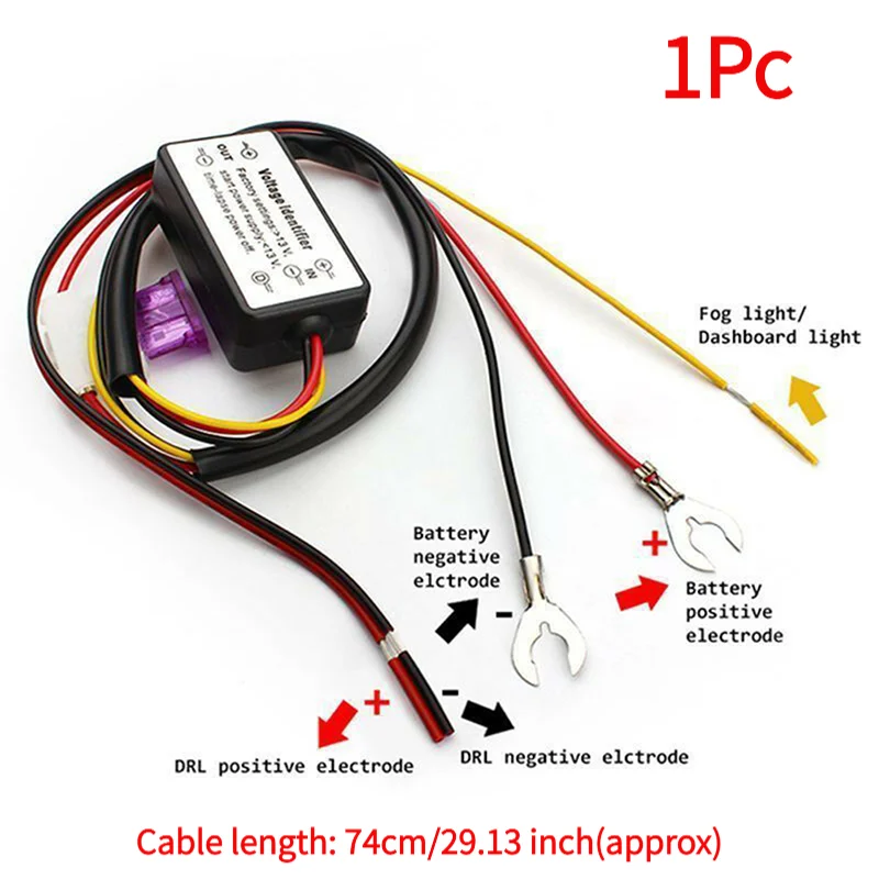 1Pc Car LED Daytime Running Light Automatic ON/OFF Controller Module DRL Relay Kits
