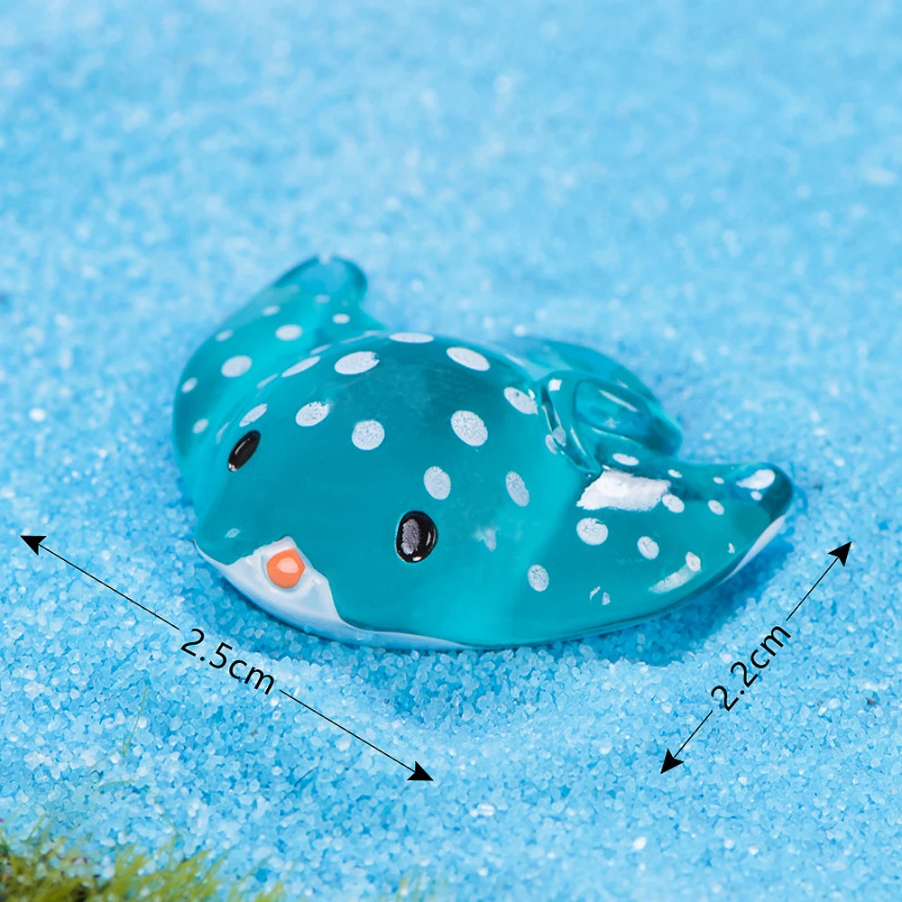 5/10pcs Mini Resin Stingray Miniatures, Sea Animals Fairy Garden Accessories Ornament, Micro Landscape DIY Craft Decoration